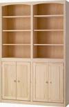 image of Pine 48 Inch Bookcase with Doors
