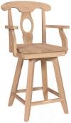 image of Parawood Empire Swivel Stool with Arms